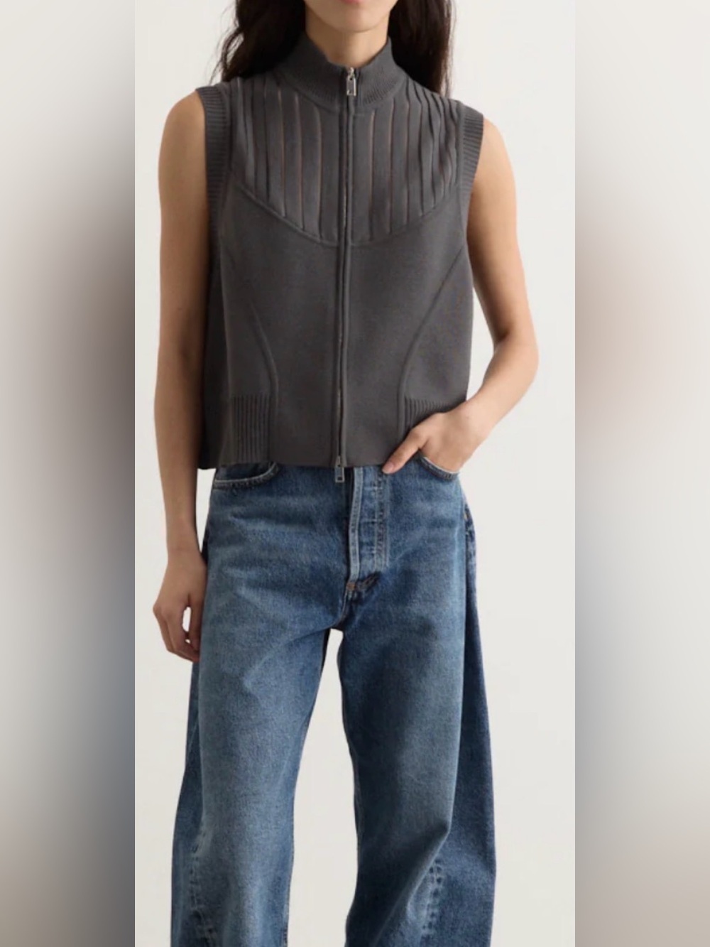 Nike ESC Knit Vest Midnight Fog XL NWT Made in Italy Luxury Wool Zip Vest